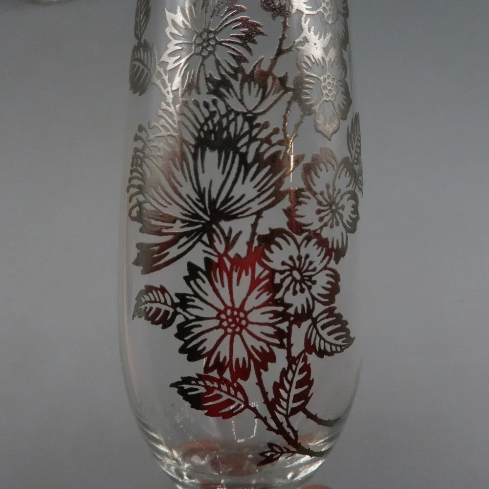 Vintage‎ Sterling Silver Overlay 25th Anniversary Glass & Vase Lot of 2